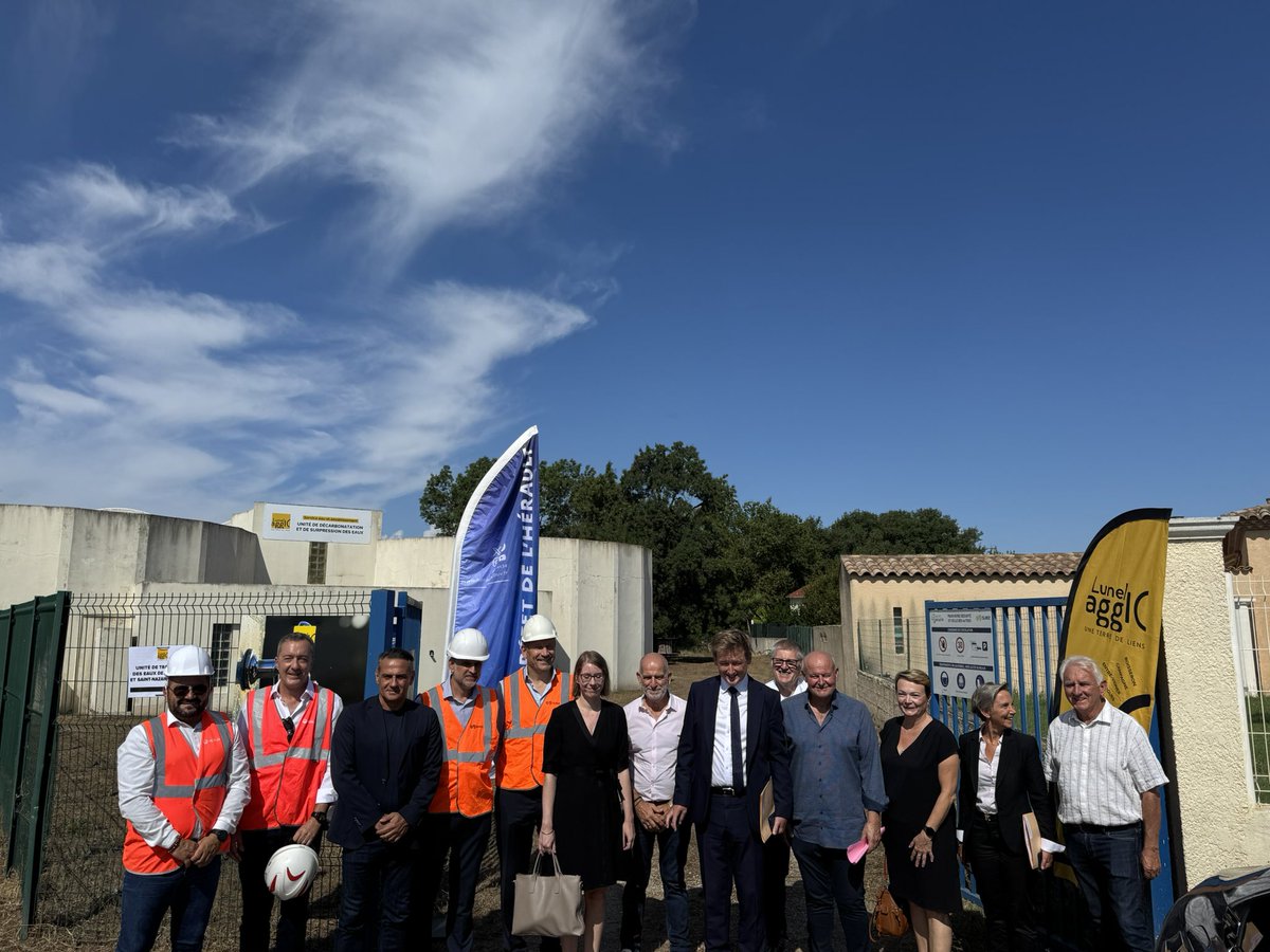 Prefet34's tweet image. J’étais ce matin à Lunel-Viel et Saint-Just aux côtés de la CA Lunel Agglo avec l’ARS Occitanie, les entreprises #Veolia et #Suez pour visiter les deux installations de traitement d’eau potable où nous avons présenté les actions menées pour face aux dépassements constatés dans