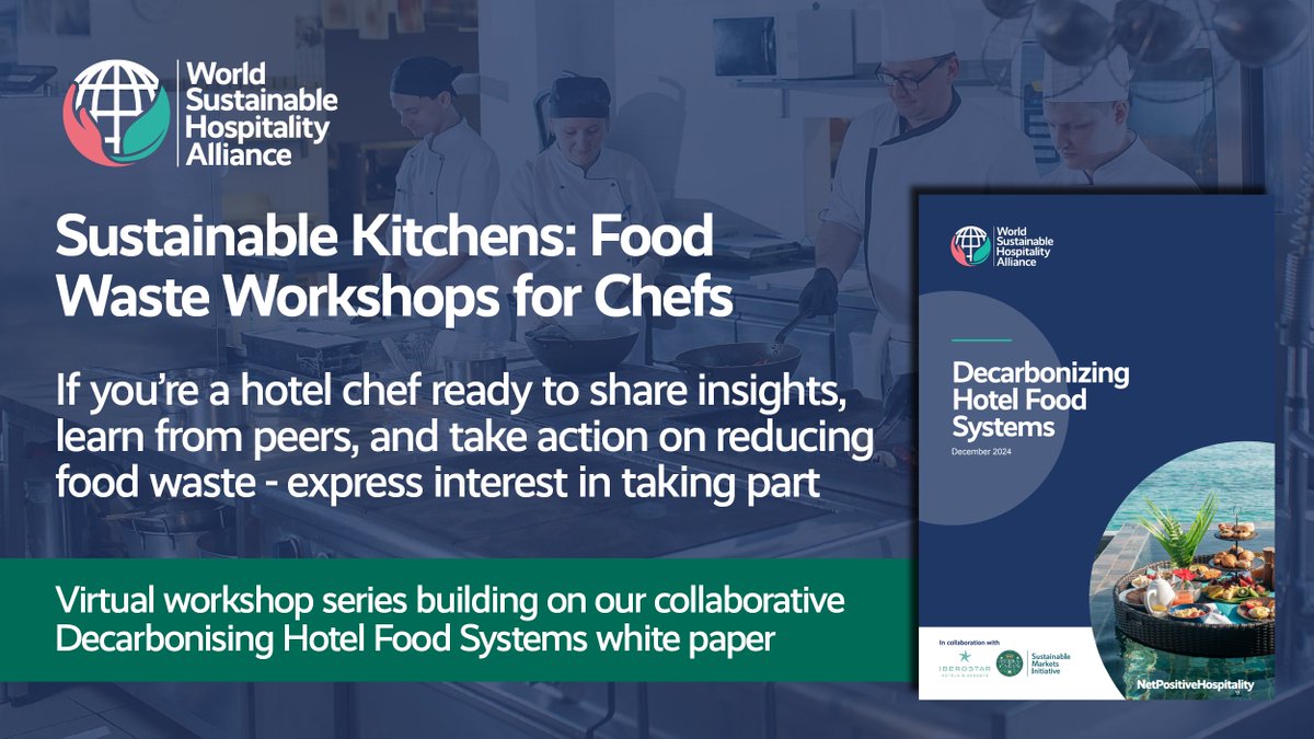 SustHosAlliance's tweet image. 👩🏾‍🍳 Calling all #chefs passionate about #sustainability!

Come together with leading chefs across our network to explore #foodwaste challenges and solutions, as part of our virtual workshops.

📅 Choose from Sept 18 | Oct 15 | Nov 27

➡ Express interest: sustainablehospitalityalliance.org/food-waste-wor…