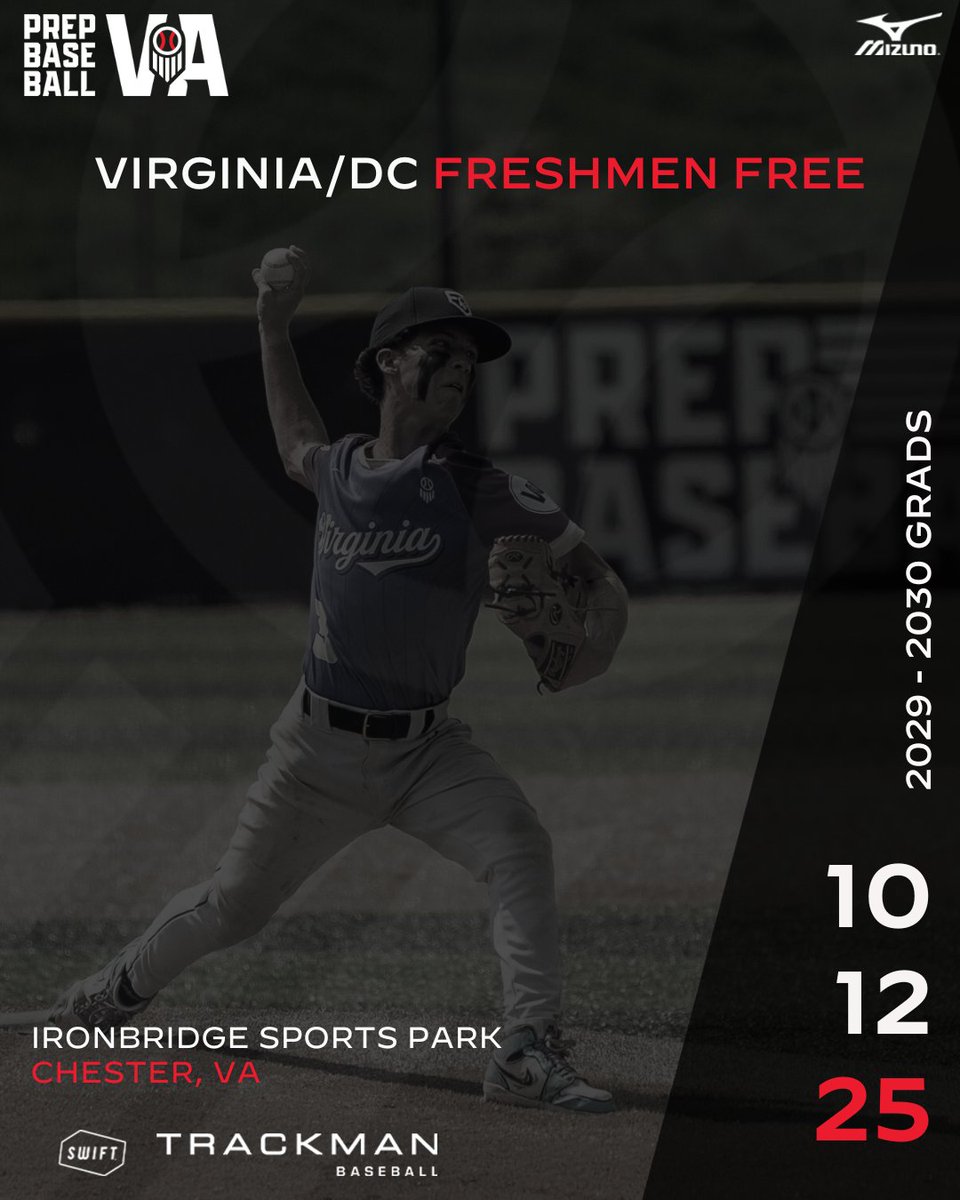 🚨 Event Announcement🚨

Our fall schedule is expanding, and our first event is now LIVE!!

ℹ️ VA/DC Freshmen Free Showcase
📆 October 12, 2025
📍Ironbridge Baseball Facility (Chester, VA)
🎓 2029-2030 Only

⚠️ Limited spots available.

👀 ➡️ loom.ly/6Uk1OCU

#VAFreshFree