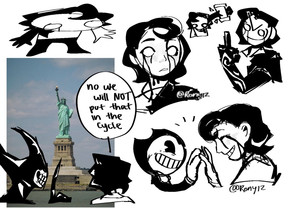 im so bad at drawing humans i gave up after the first two

#BENDY