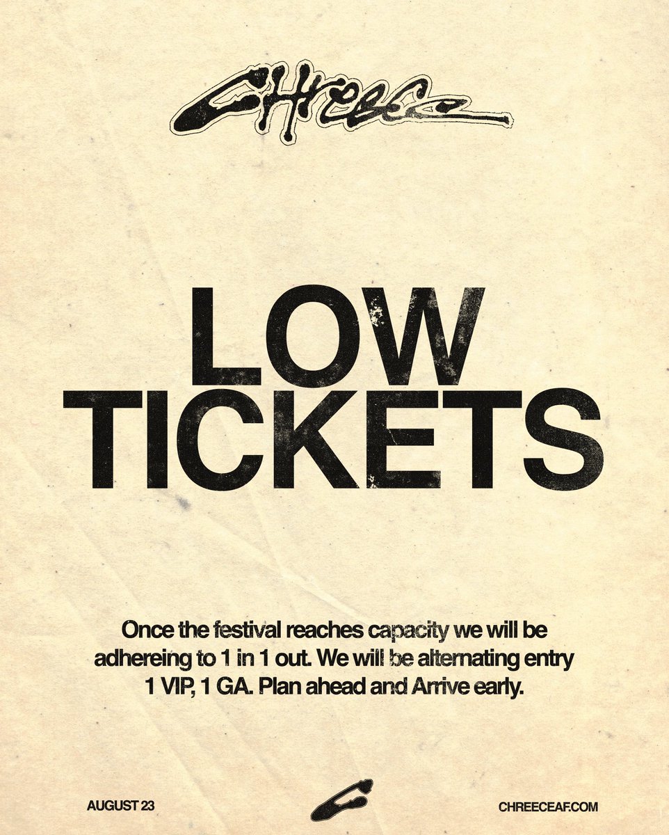 Get your tickets!! Plan ahead and arrive early!