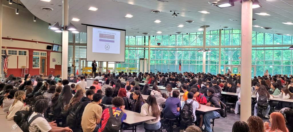 PapkeAndrew's tweet photo. Dr. Banks is holding the first @cwhs_springisd student assemblies of the 25-26 school year! We are speaking to each class today and tomorrow, setting goals &amp; expectations. First up, the Class of 2029!
#ReinforceReimagineRise
#PhoenixReign https://t.co/5XDEaCHl8X