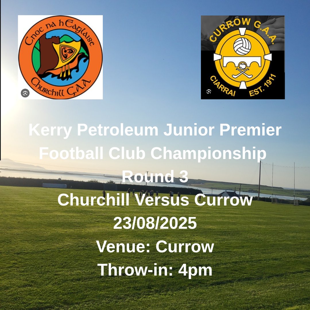 Our Senior Footballers play Currow this Saturday afternoon in Group 2 Round 3 of the Kerry Petroleum Junior Premier Club Championship. Throw-in is 4pm in Currow. Support for the lads is very much appreciated. 🟢⚫️🟢⚫️