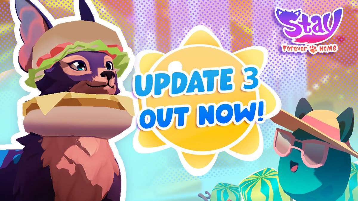 Stay: Forever Home – Update 3 is live!

👗 Ember’s new summer outfits are here!

❗Free Trial Currently in Testing and Available to some users Today!

🛠️ Behind-the-scenes fixes &amp; performance upgrades

meta.com/experiences/st…

Now’s a great time to jump in 🐾💛

#VRGaming