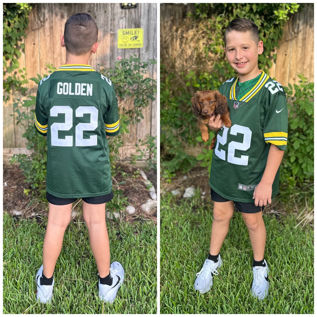 Brody's officially a cheesehead 🧀 <a href="/MatthewGolden_/">Matthew Golden</a> 
<a href="/COACHJCLANCY/">James Clancy</a>