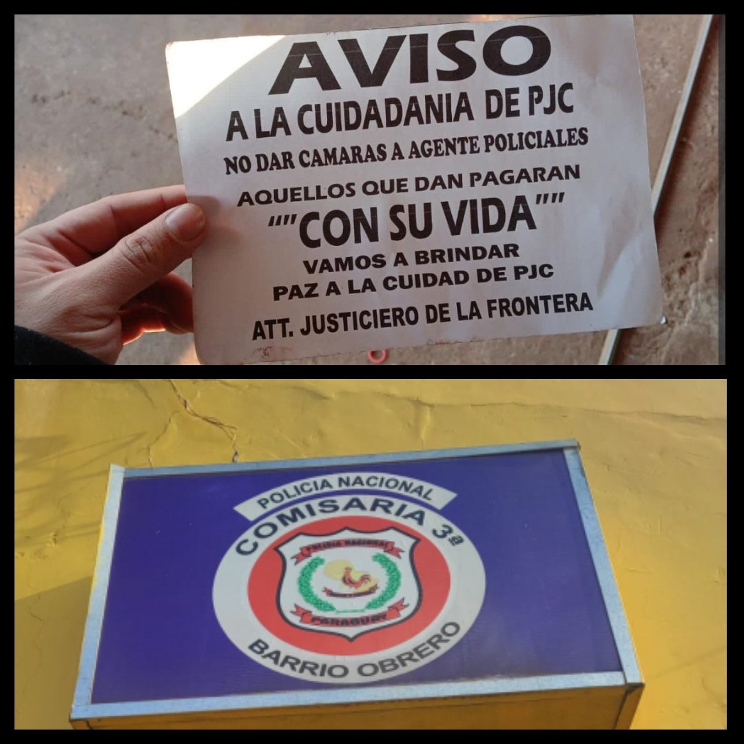 Anibal Gomez C (@anibalgomezcab) on Twitter photo Leyenda urbana o no, algunos ven con buenos ojos a los "Justicieros de la Frontera". Nuevo panfleto, dejaron por el barrio Obrero de PJC, pero nadie "sabe" nada, ni siquiera la <a href="/policia_py/">Policía Nacional del Paraguay</a> <a href="/94_9americafm/">Radio America 94.9 FM</a> Leyenda urbana o no, algunos ven con buenos ojos a los "Justicieros de la Frontera". Nuevo panfleto, dejaron por el barrio Obrero de PJC, pero nadie "sabe" nada, ni siquiera la <a href="/policia_py/">Policía Nacional del Paraguay</a> <a href="/94_9americafm/">Radio America 94.9 FM</a>