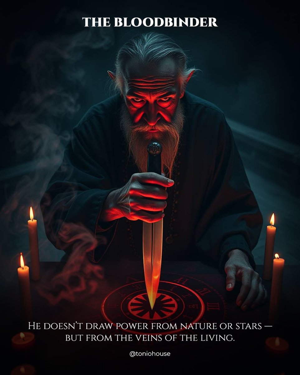 TheMage428's tweet photo. The Vein Weaver.
He does not drink from nature’s well or the light of stars…
He drinks from you.
@toniohouse
#blood #magic #darksorcery #cursed #toniohouse #evilrise #darkfantasy #mage https://t.co/M359Qls1Gx