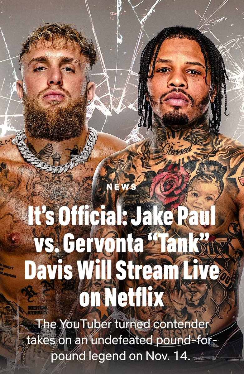 IndyRacerNick's tweet photo. @stevecovino  so this was just recently announced. November Jake vs Tank. I think JP is probably going to get smacked around in this one. To me this is his first real fight, Davis is going to eat him alive in front of the world 😁 https://t.co/SXc60m4t8W