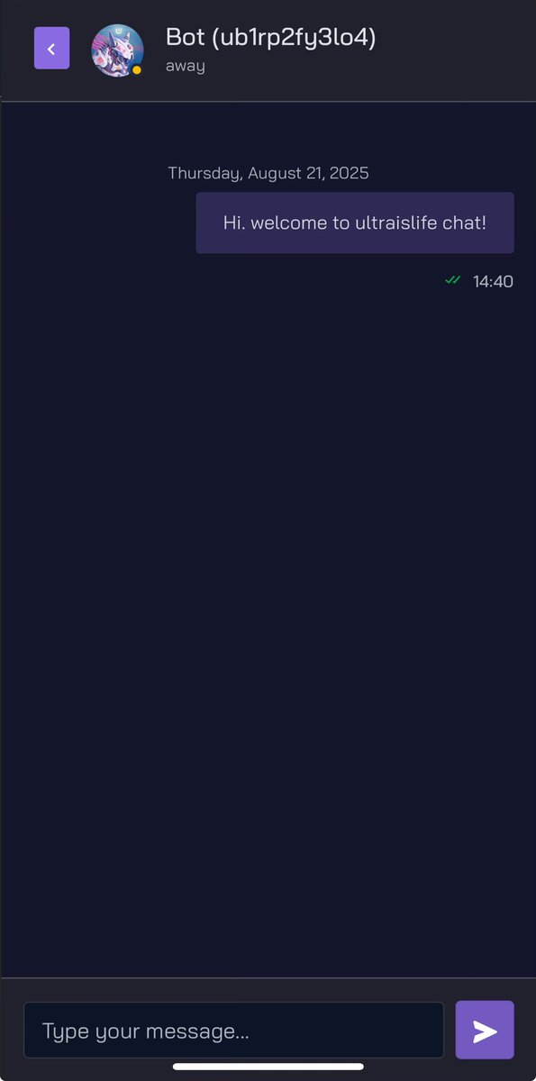 _UltraIsLife's tweet image. Version 4.0.0 Released

UltraIsLife Chat is now integrated directly into the UIL Marketplace 🗣️

Sign into chat using your Ultra account and message any other wallet!

Click on a wallet address and select ‘chat’.. 

Device notifications coming 💜

#BuildOnUltra $UOS