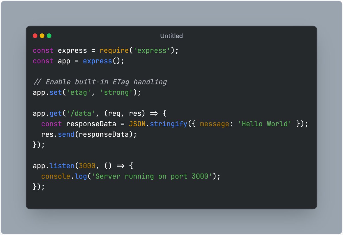M0rfes's tweet image. ETag in HTTP empowers smarter caching! By allowing servers to signal resource changes, it prevents redundant downloads and saves bandwidth for both users and providers. Optimize your APIs with ETags for speed and efficiency. #WebDevelopment #HTTP #APIPerformance