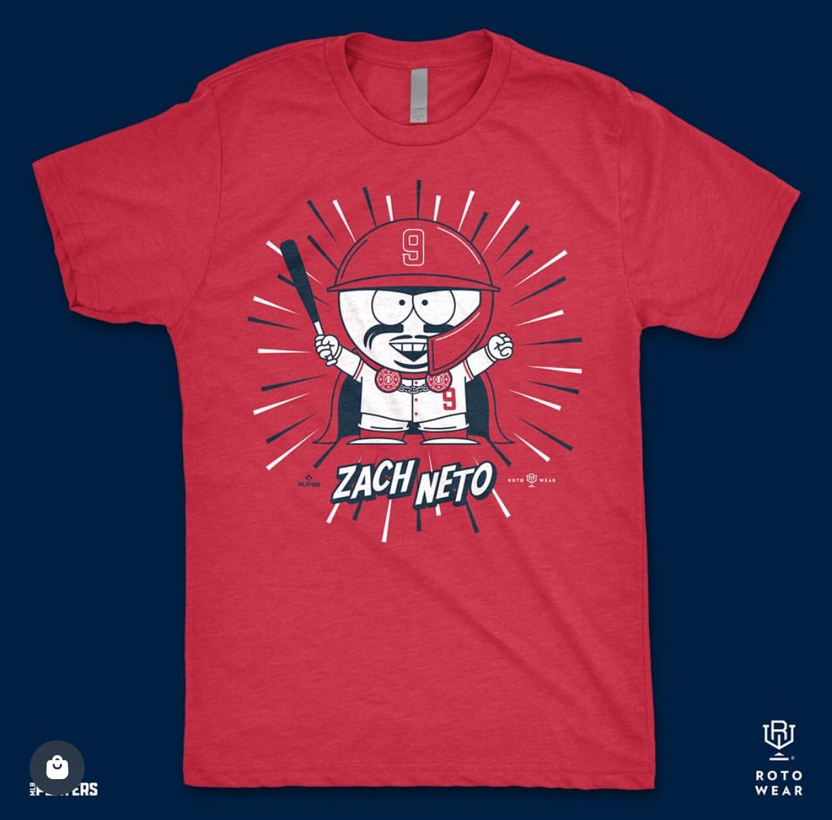 Damn, this Zach Neto South Park tee design kinda goes hard