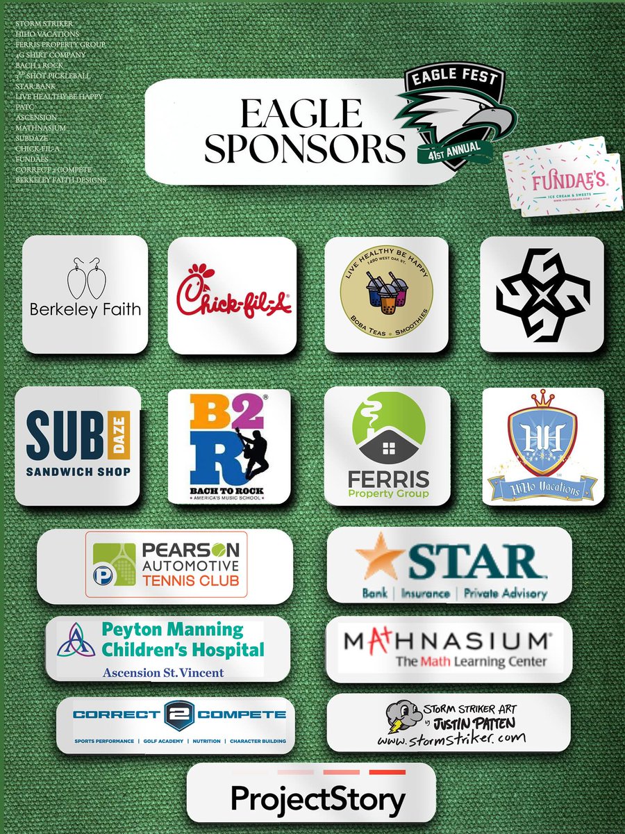ZCSeagles's tweet photo. Thank you to all of our 41st Annual Eagle Fest sponsors!! https://t.co/xl3YpJ3n5P