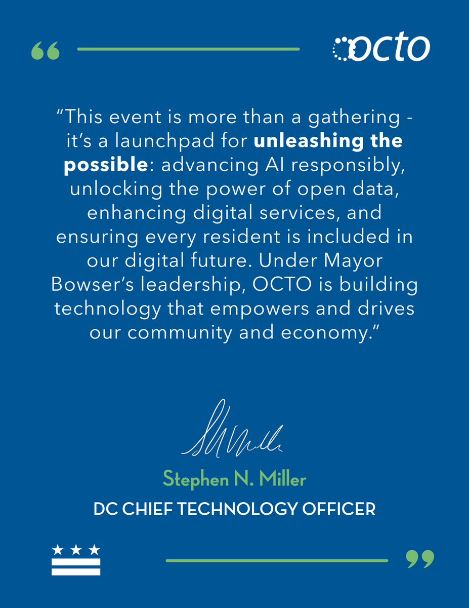 DC CTO Stephen N. Miller provided welcome remarks this morning at the second annual DC Digital Government Summit.

“This event is more than a gathering - it’s a launchpad for unleashing the technology that empowers and drives our community and economy."

#DCtech #GovTechLive