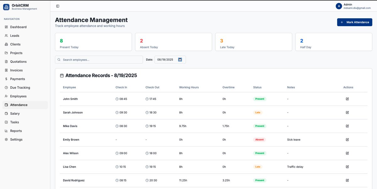 appifydevs's tweet photo. 🚀 Introducing OrbitCRM —The Complete CRM + HRM for SMEs!

✅ Manage clients, leads &amp; projects
✅ Track invoices &amp; dues
✅ Assign employees &amp; manage salaries
✅ Monitor budgets &amp; profit-loss
📌One platform. Total control. Maximum growth.
#OrbitCRM #SME #BusinessGrowth https://t.co/DbariavGeC