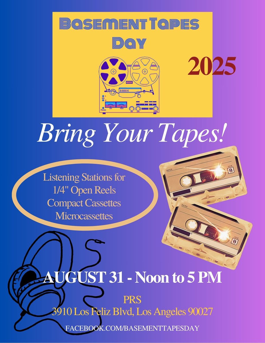 On Aug. 31 we’re teaming up with Home Video Day Music Edition to celebrate home recordings on all tape formats! Bring your tapes and your friends to this year’s Basement Tapes Day!