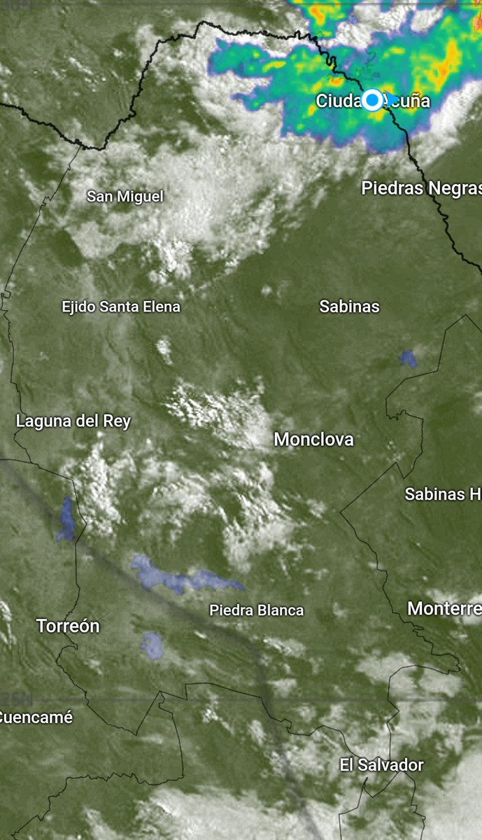 🌦️ Pronóstico a corto plazo para #Coahuila
🌩 Norte (Acuña – Piedras Negras): Tormentas con lluvias fuertes y actividad eléctrica.
🌥 Centro y Carbonífera (Monclova – Sabinas): Cielo medio nublado, chubascos aislados por la tarde-noche.