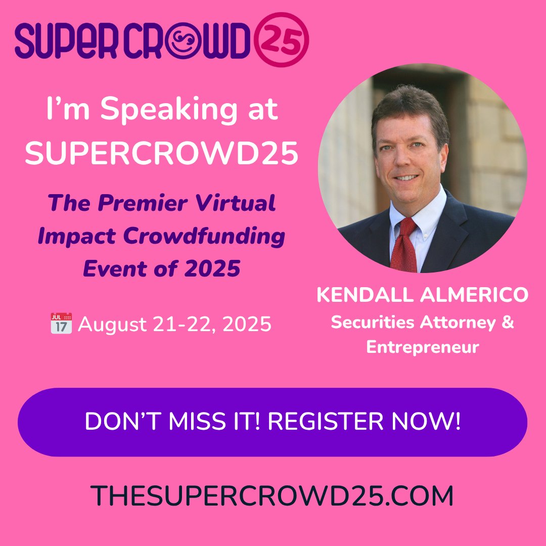 For anyone who wants to see me live just to see how perfectly my picture in this ad is Photoshopped (Hint: I still look exactly like this 20-year-old photo!) and to learn the Top 10 Legal and Marketing Mistakes That Ruin An Equity Crowdfunding Offering - watch my presentation