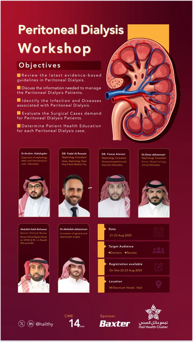 dr0ibrahim's tweet photo. بعد الانتهاء من اليوم الاول لورشة العمل مع فريق الجراحة بعدد ٦ حالات جراحية 

نلتقى غدا صباحا في فندق ميلينيوم حائل بيوم معرفي كامل مع المتخصصين والمتحدثين بورشة عمل الغسيل البريتوني 

@hailthy 

#حائل
#PD
#esrd
#ckd https://t.co/RzY2OHAiOc