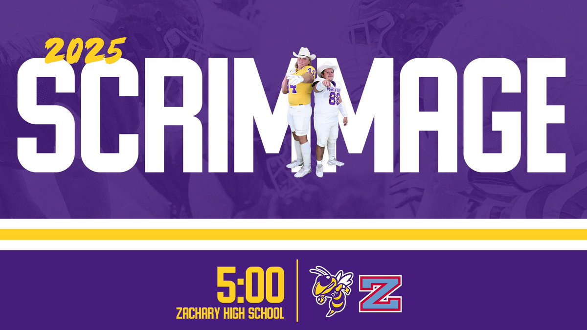 GET UP, IT'S FINALLY GAMEDAY! 🏈

<a href="/denhamspringsFB/">Denham Springs FB</a> kicks off the 2025 season tonight with their scrimmage against Zachary! Scripted session begins at 5 PM at the Bronco Corral with two live action 12-minute quarters to follow.

🆚 Zachary
🕐 5:00
📍 Zachary High School