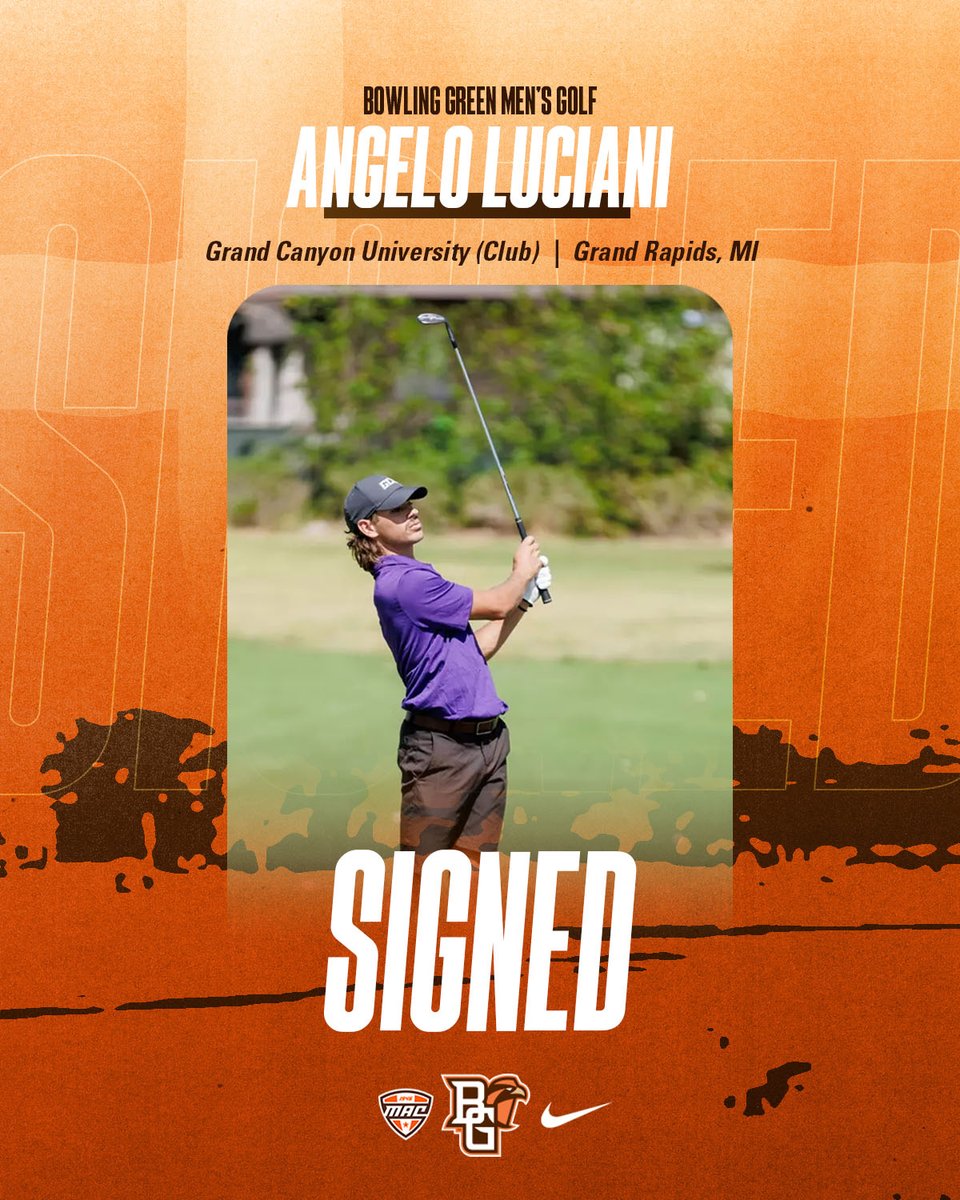 Signed ✍️ ⁣
⁣
Angelo Luciani⁣

Luciani joins the Falcons from the club program at Grand Canyon University, where he won four National Collegiate Club Golf Association (NCCGA) tournaments over the course of his career. Luciani also played in a number of local tournaments over