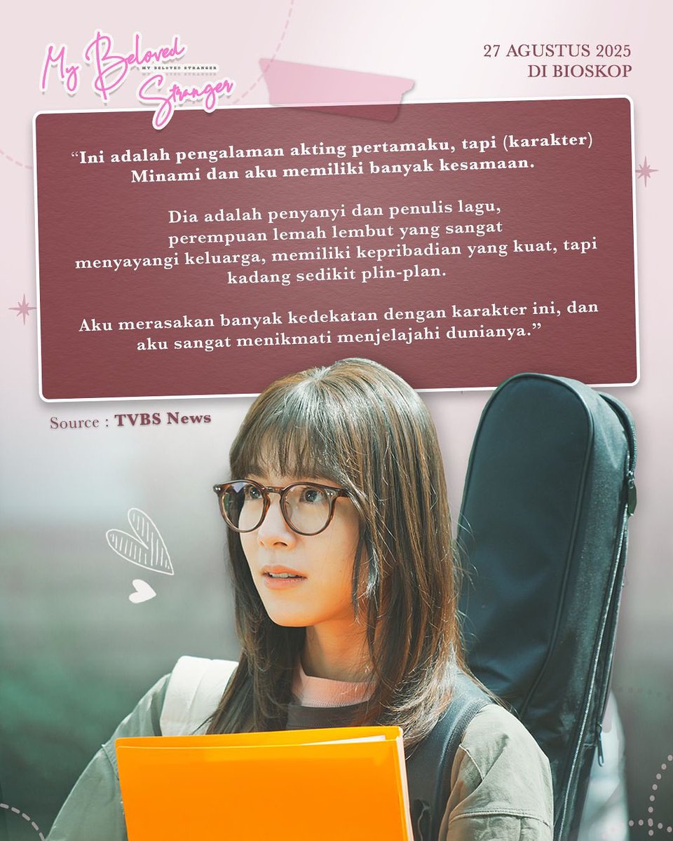 metamora_films_'s tweet photo. ✨Pertama kali akting, tapi langsung bikin jatuh cinta sama karakter Minami @milet_music💕

My Beloved Stranger
Tayang 27 Agustus 2025 di bioskop!

#MyBelovedStranger #RapiFilms #MetamoraFilms #FilmRomantis https://t.co/m8kRS05VIR