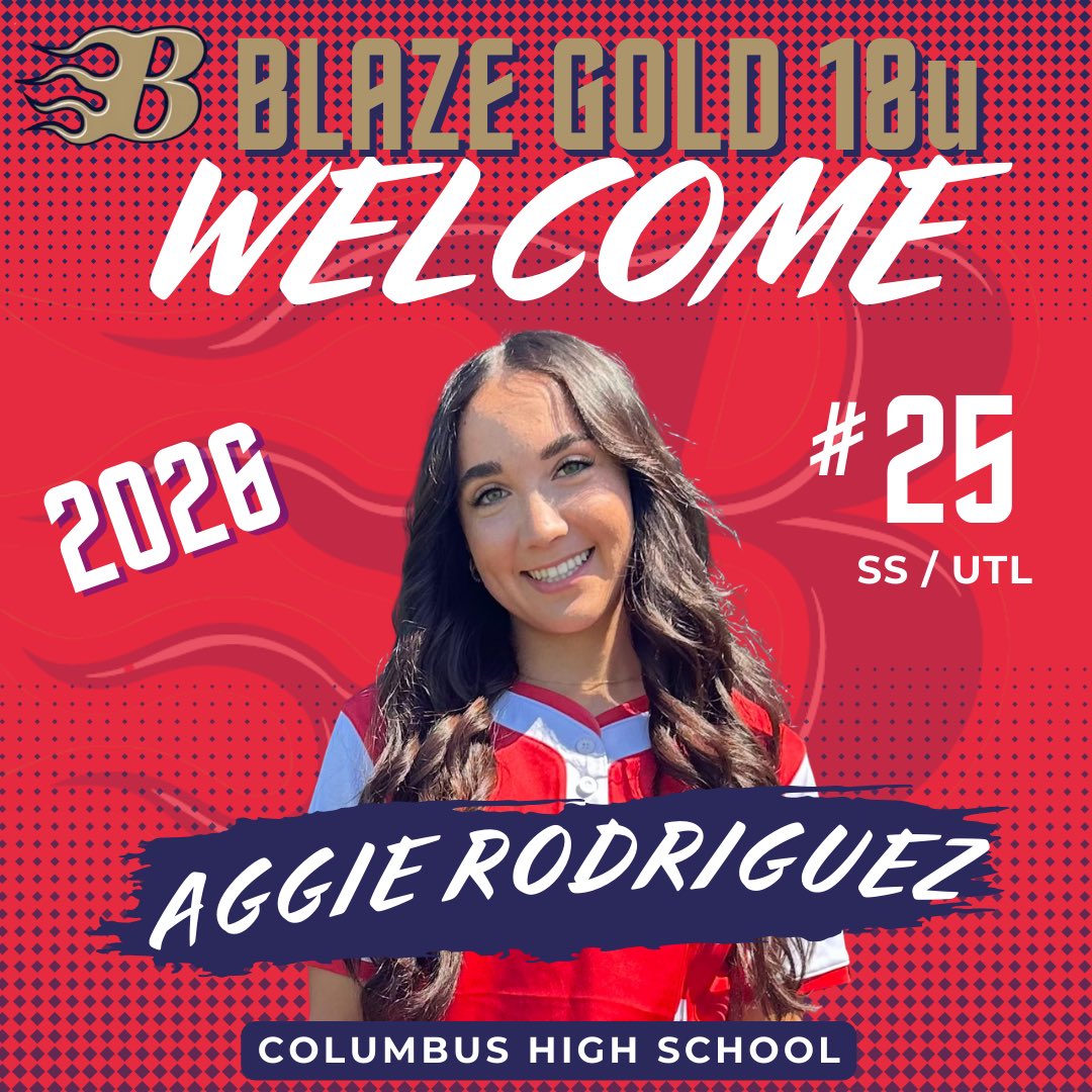 Welcome to Blaze Gold 18u <a href="/aggie_rodriguez/">Aggie Mae Rodriguez 2026</a>! Aggie is an uncommitted 2026 short stop/utility from Columbus!🔥