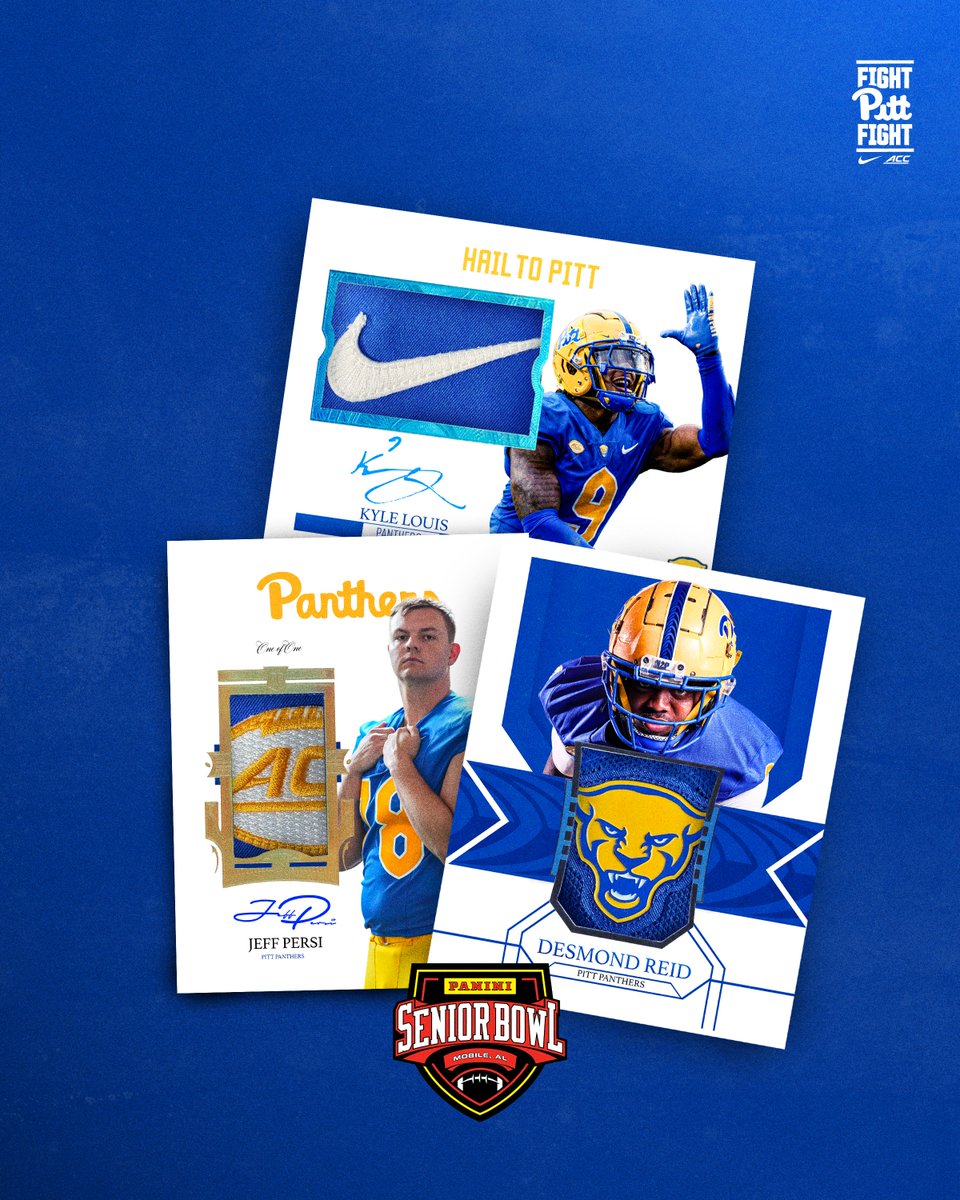 Pitt_FB's tweet photo. 3⃣ Panthers on the @seniorbowl Top 300 Watch List 🏈

#H2P https://t.co/NE1DNrGXRt