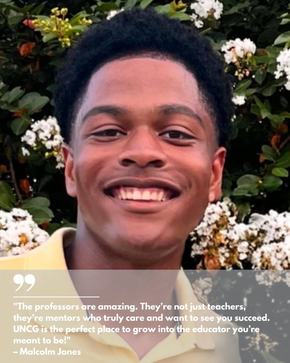 UNC Greensboro School of Education (@uncgschoolofedu) on Twitter photo Get to know some of our #UNCGSOE students in our new series Spartan Voices! The series debuts with Malcolm Jones, an elementary education major.
ow.ly/hiES50WJvoi
<a href="/uncg_tehe/">UNCG TeacherEd/HigherEd</a> Get to know some of our #UNCGSOE students in our new series Spartan Voices! The series debuts with Malcolm Jones, an elementary education major.
ow.ly/hiES50WJvoi
<a href="/uncg_tehe/">UNCG TeacherEd/HigherEd</a>