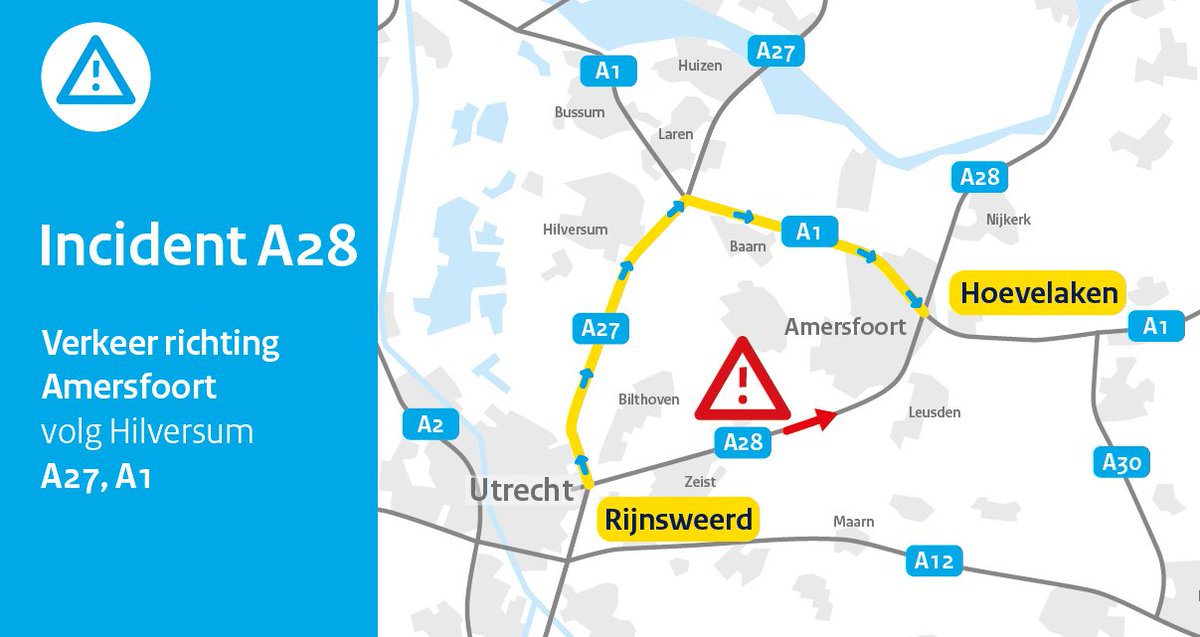 Vertraging richting Zwolle door ongeval bij Leusden