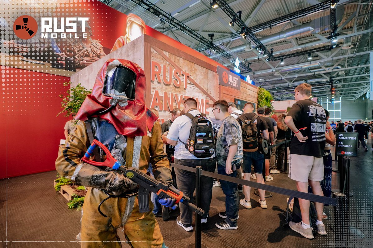 play_rustmobile's tweet image. The wasteland raged at Gamescom 2025! 
🪓 Big thanks to every survivor queuing up and raiding the Rust Mobile booth. Stay brutal!

📍Hall 06.1 – C-051G
 🔗rustmobile.com 
#RustMobile   #Gamescom2025