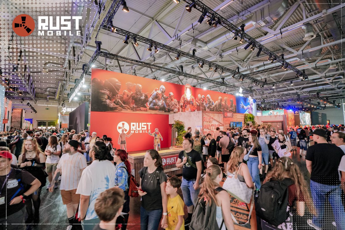 play_rustmobile's tweet image. The wasteland raged at Gamescom 2025! 
🪓 Big thanks to every survivor queuing up and raiding the Rust Mobile booth. Stay brutal!

📍Hall 06.1 – C-051G
 🔗rustmobile.com 
#RustMobile   #Gamescom2025