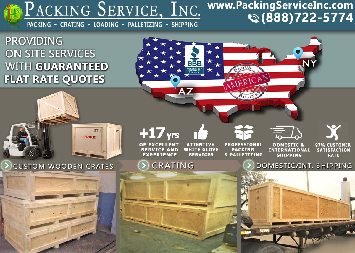 PackingService's tweet image. Packing Service, Inc. specializes in #IndustrialPacking and #CustomWoodenCrates your belongings in the #Safest manner possible. Learn more at packingserviceinc.com or give us a call at 888-722–5774