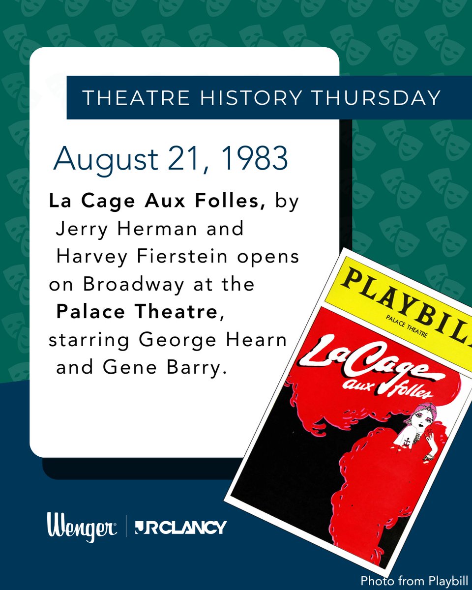 JRClancy1885's tweet photo. #TheatreHistoryThursdays in 1983 La Cage Aux Folles Opens on Broadway https://t.co/C3v4yhfWTT
