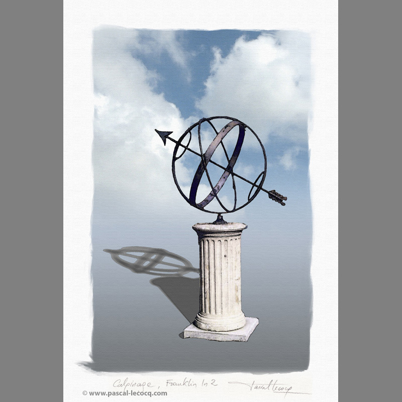 bluepainter's tweet photo. 🌞🔵 Let time stand still in blue with CALEPINAGE, FRANKLIN, IL, #2, 120217, an elegant watercolor on paper by Pascal Lecocq, The Painter of Blue ®! Created in 2017 (Catalogue No: lec961J), this serene 19"x13" composition features a classical sundial perched under open skies—an… https://t.co/BdWGkZryOw