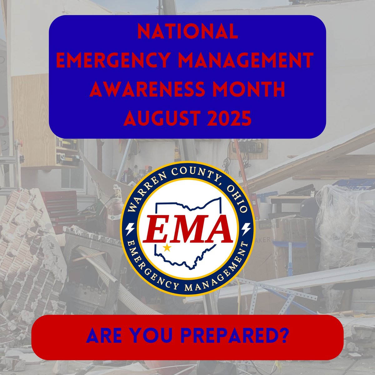 During National Emergency Management Awareness Month, we want to make sure you are prepared for anything that arises. Here are some things to consider when thinking about preparedness, if you don’t have these things in place, now is the time to get started:

•Emergency Kit –