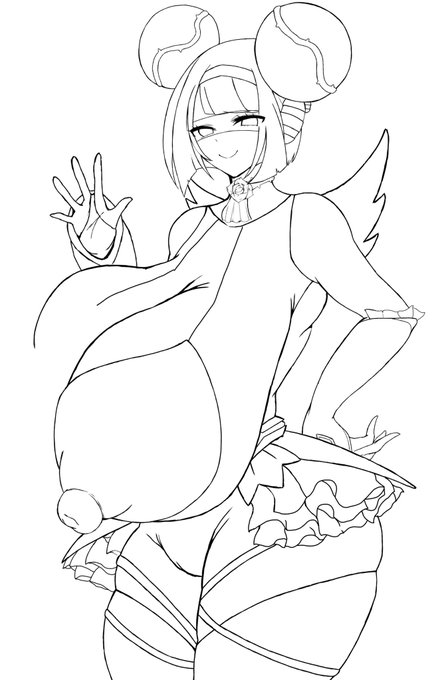 ご依頼絵のサイバーチュチュボン進捗〜_φ(・_・ 