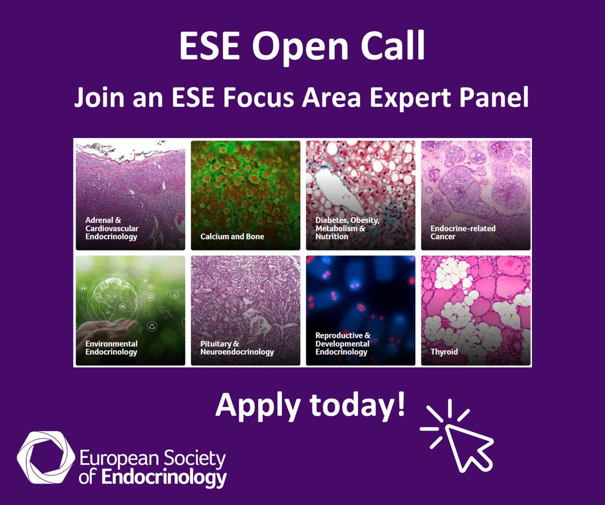 ESEndocrinology's tweet photo. π Opportunities for you to support #endocrinology.
Join the ESE Focus Areas as a member of the Expert Panel and provide support to the Focus Area leads.
π
Nominations deadline: Friday 19 September 2025
Find out more and nominate
π https://t.co/XEQVbfKo7S
#JoinThePanel https://t.co/cCZ7XTpEwH