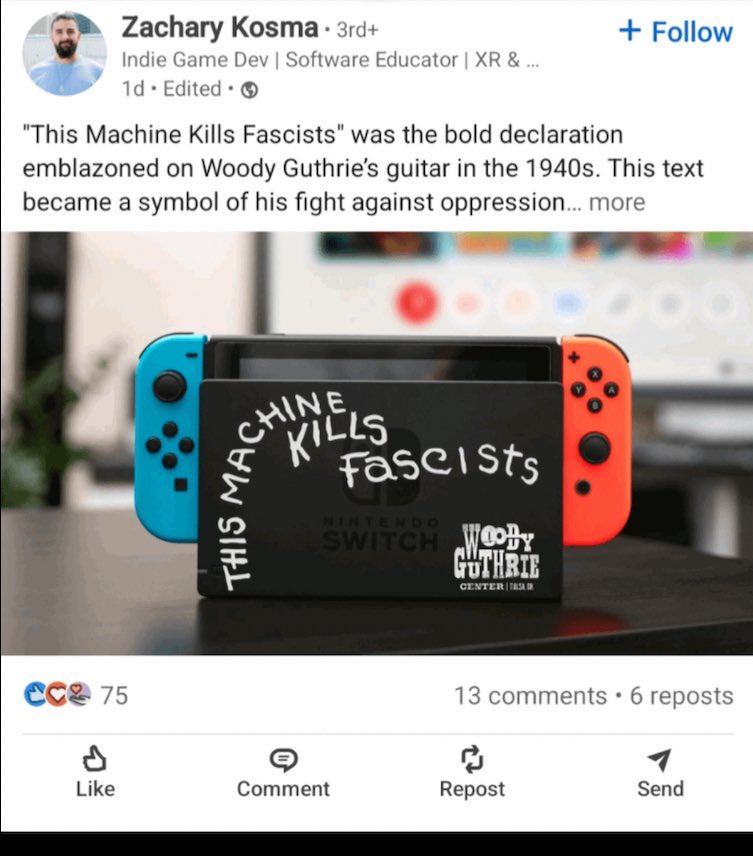 they are posting on a level we can only dream about over on linked in