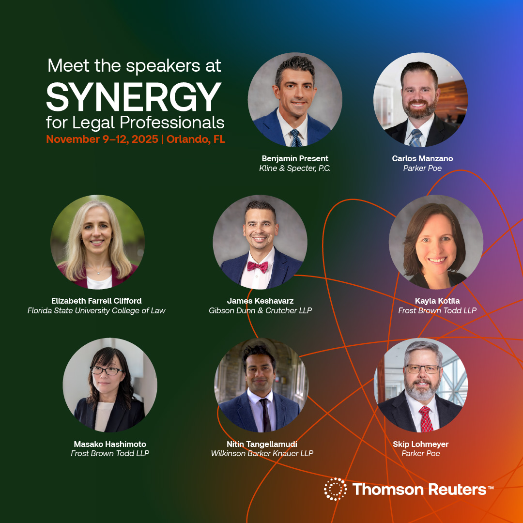We’re fired up to reveal our SYNERGY for Legal Professionals speakers! Expect big ideas, real talk, and hands-on learning—with CoCounsel Legal, the AI lawyers swear by. Save your seat: ow.ly/jWUv50WIXSp 
#SYNERGY2025 #LegalTech