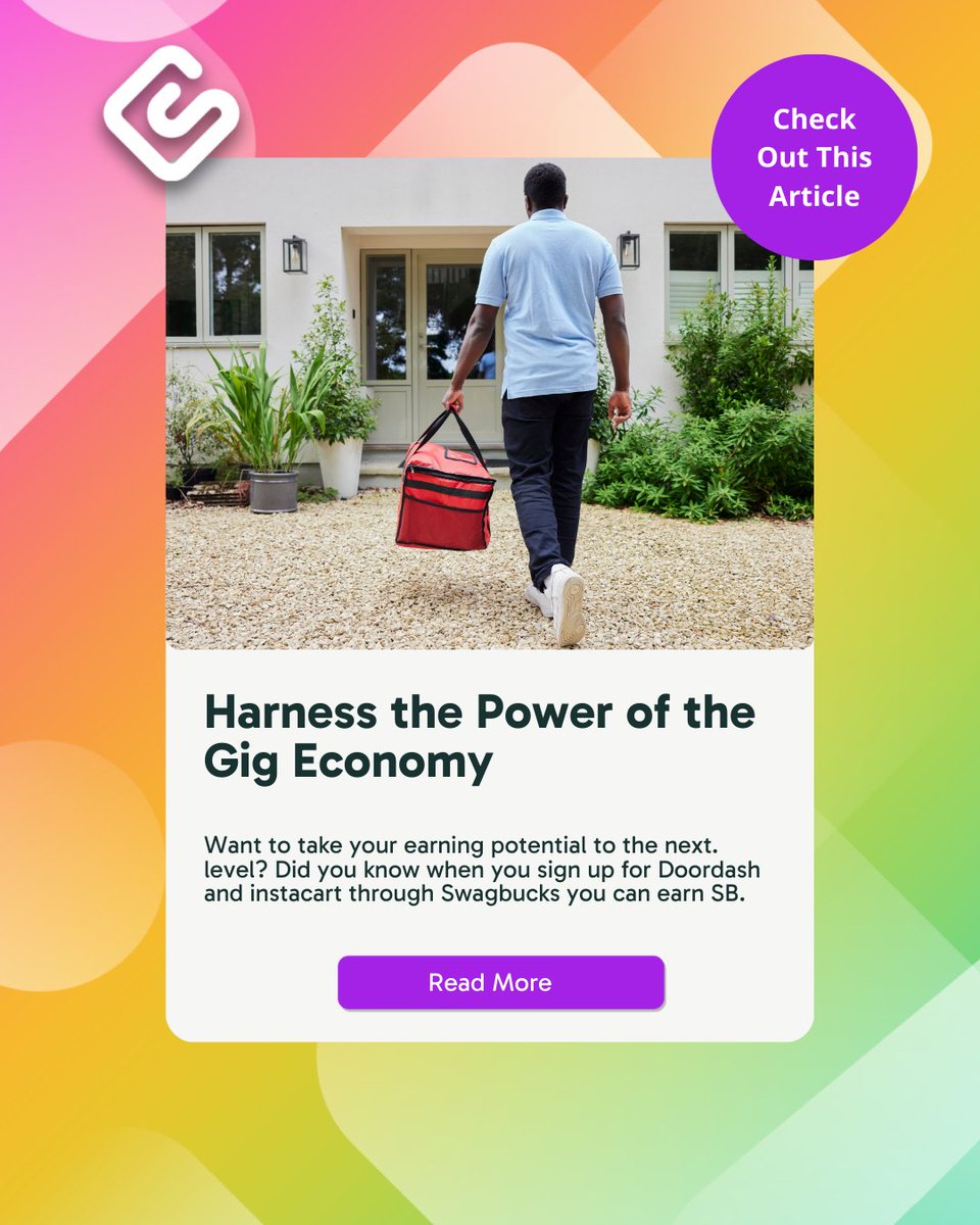 🚀 Level up your side hustle game! Did you know you can earn SB when you sign up for Doordash &amp; Instacart through Swagbucks?

🌟Join 20M+ members who've already discovered this earning hack!

#SideHustle #GigEconomy #ExtraIncome #Swagbucks