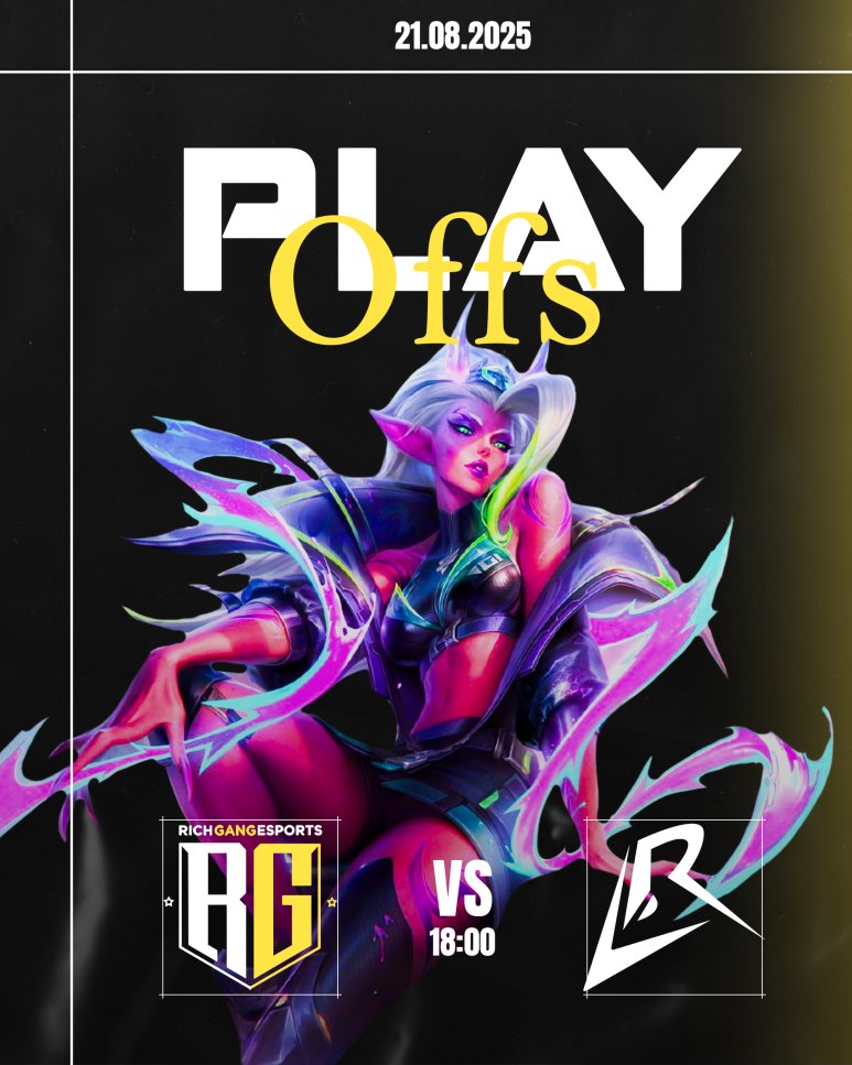 RichGangEsports's tweet image. Upper bracket final tonight vs @LosRatoneslol in @NLClol  🐭🔥 

One step away from the grand final in Stockholm! Match starts 18:00 CET – let’s go!💪 

#RichGang #RoadToFinal #NLC