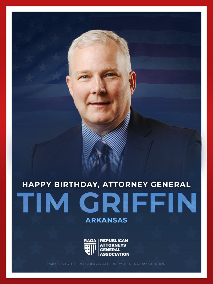 Wishing Arkansas <a href="/AGTimGriffin/">Attorney General Tim Griffin</a> a very happy birthday today!