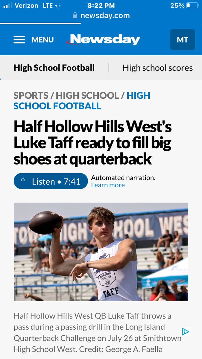 Luke Taff 2026 QB (@luketaff17) on Twitter photo Thank you <a href="/Gregg_Sarra/">Gregg Sarra</a> and <a href="/NewsdayHSsports/">Newsday HS sports</a> for the write up in the paper! Beyond grateful
22 days ⏳
<a href="/HSWColtsFootbal/">HSWColtsFootball</a> <a href="/LIBasketball23/">LI Sports Fanatic 🏈🏀⚾️</a> <a href="/LIBLITZ/">LI BLITZ</a> <a href="/GeraldFilardi47/">Gerald Filardi</a> <a href="/Coach_Fetter/">Coach Kris Fetter</a> <a href="/Whosyourpatti7/">Anthony Patti</a> Thank you <a href="/Gregg_Sarra/">Gregg Sarra</a> and <a href="/NewsdayHSsports/">Newsday HS sports</a> for the write up in the paper! Beyond grateful
22 days ⏳
<a href="/HSWColtsFootbal/">HSWColtsFootball</a> <a href="/LIBasketball23/">LI Sports Fanatic 🏈🏀⚾️</a> <a href="/LIBLITZ/">LI BLITZ</a> <a href="/GeraldFilardi47/">Gerald Filardi</a> <a href="/Coach_Fetter/">Coach Kris Fetter</a> <a href="/Whosyourpatti7/">Anthony Patti</a>