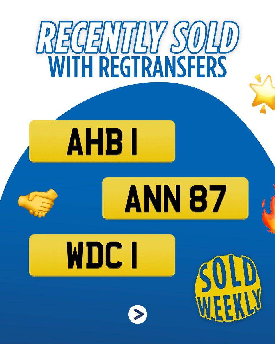 Regtransfers's tweet image. 🔥 Snapped Up!
These number plates flew off the shelf:

🔒 AHB 1
🔒 ANN 87
🔒 WDC 1
…plus more! 🚀

Next drop coming soon—don’t miss your chance. 👀
💡 Discover new plates daily at regtransfers.co.uk

#PrivatePlates #PlateGoals #NumberPlates #PersonalisedPlates