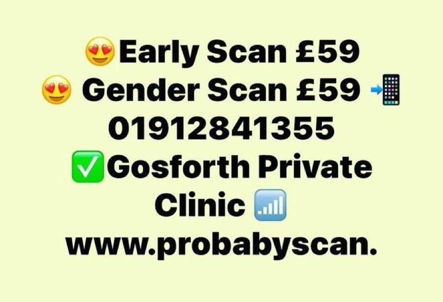 ProBabyScan's tweet image. Gosforth Baby Scans 😍
🌟Top Value Offers! ProBabyScan.com ☎️01912841355  ♥️4DGenderScan £59 ✅Early Scan £59✅4DUltimateScan pregnancy #ultrasound #datingscan #4D #genderreveal babygirl babyboy boyorgirl #Newcastle twins weekend #Saturday #thursday #Gosforthmums #friday