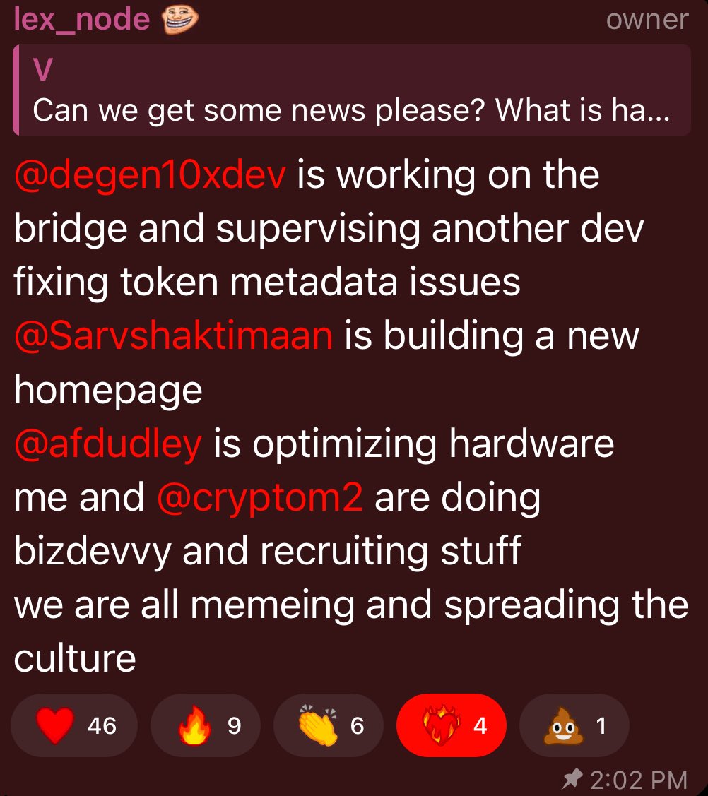 fader (max extracted) 🔺 (@faderpacks) on Twitter photo Day 4 of GORposting EVERYDAY until mainnet launch.
GORmorning GORgang, got an update from <a href="/lex_node/">_gabrielShapir0</a> in the telegram yesterday.
soon I’ll be bridging my GOR straight to the trash chain ⛓️💥
GORBAGIO
GORBillions
Hold your gold (trash) Day 4 of GORposting EVERYDAY until mainnet launch.
GORmorning GORgang, got an update from <a href="/lex_node/">_gabrielShapir0</a> in the telegram yesterday.
soon I’ll be bridging my GOR straight to the trash chain ⛓️💥
GORBAGIO
GORBillions
Hold your gold (trash)