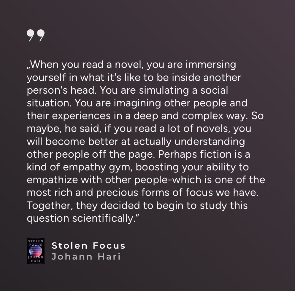 on reading fiction...