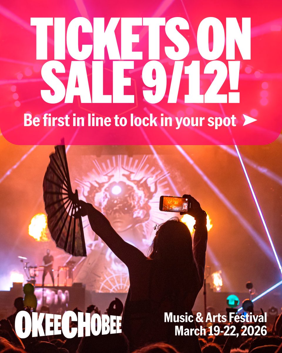 okeechobeefest's tweet photo. ♡ Find your way home 🌎 The Reunion awaits ♡

🌙 Sign Up for Priority Access to #OMF2026 tickets ↠ https://t.co/nWYCH9lA9Q

🌙 Tickets On Sale Friday, 9/12 ☼ Payment plans will be available for a 25% deposit! 🌴🦋

#TheReunion #OkeechobeeFest #EnterThePortal https://t.co/rq8qJUt8OG