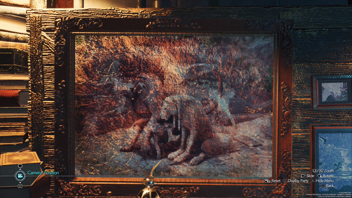 JediJenna's tweet image. My favorite part of the Chapter in Cosmo Canyon: Portraits of #Nanaki and his family as well as with Deneh as cubs❤️