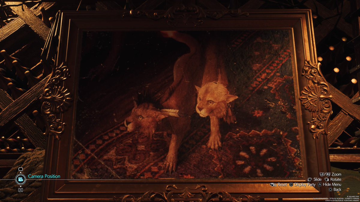 JediJenna's tweet image. My favorite part of the Chapter in Cosmo Canyon: Portraits of #Nanaki and his family as well as with Deneh as cubs❤️
